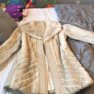 Leather and mink coat